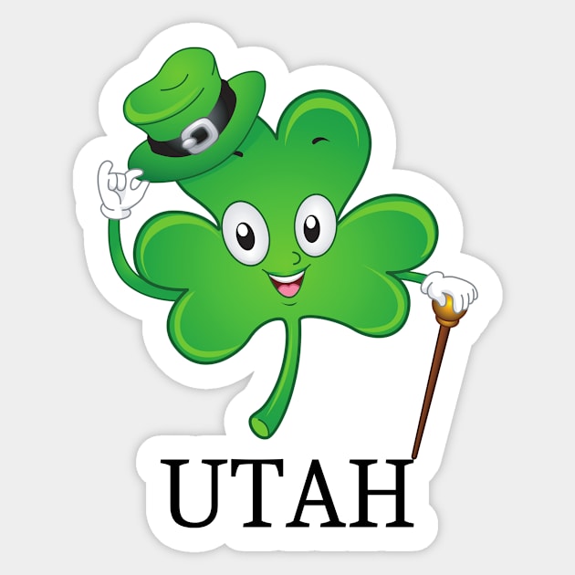 St Patrick&#39;s  Irish Shamrock Utah, Irish Gift for Wife Sticker by yassinebd